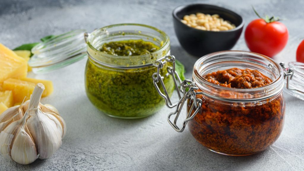 Zelene i Crvene Varijante Veganskih Pesto Umaka za Različite Okuse
