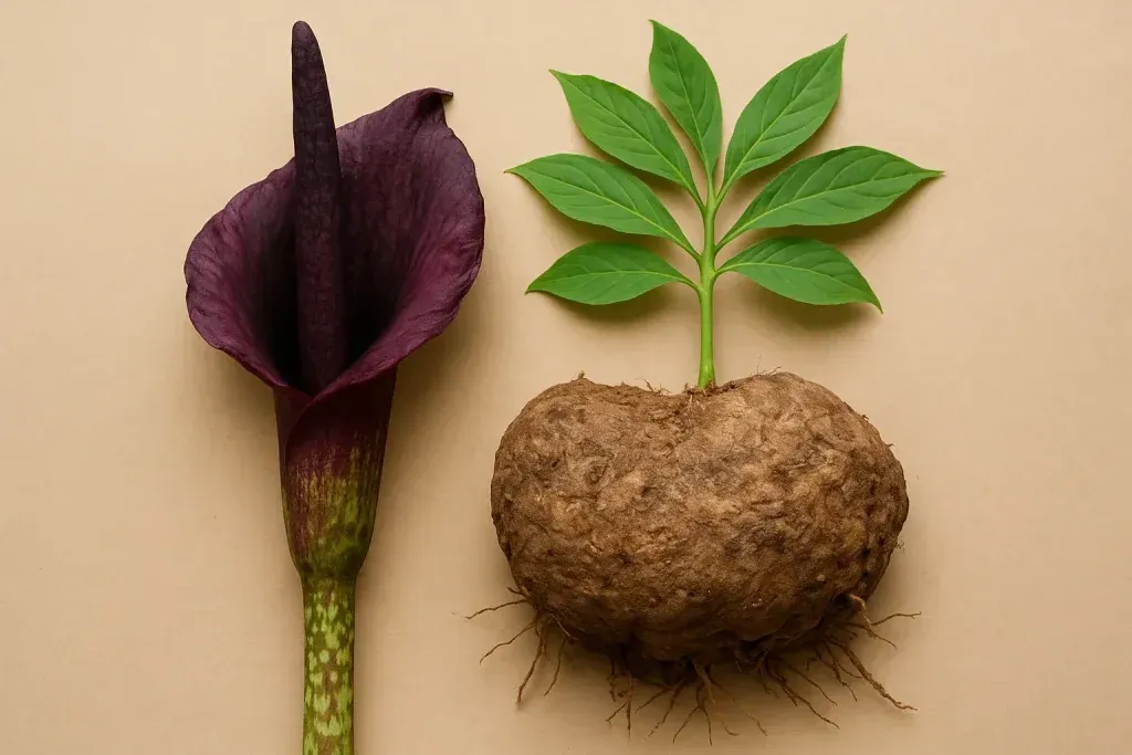 Konjak Biljka (Amorphophallus konjac): Sve Što Trebate Znati o Ovoj Nevjerojatnoj Biljci i Moćnom Glukomananu