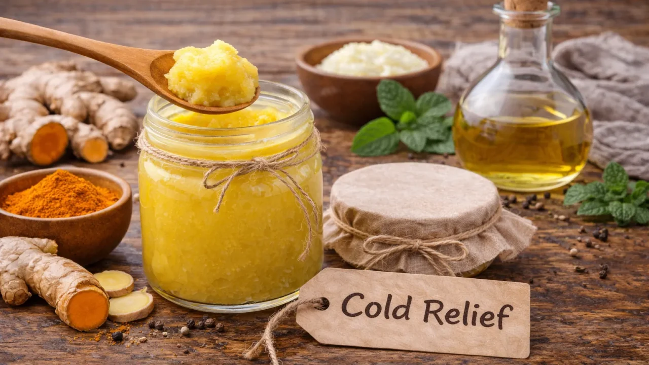 Kako Napraviti Domaću Mast za Prehladu od Đumbira, Kurkume i Ulja