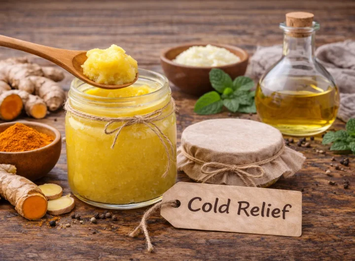 Kako Napraviti Domaću Mast za Prehladu od Đumbira, Kurkume i Ulja