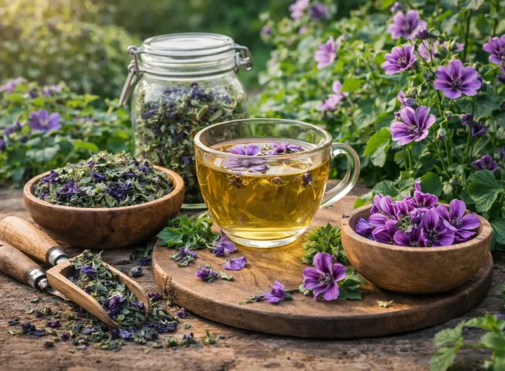 Čaj od Crnog Sljeza: Blagi Biljni Čaj za Kašalj