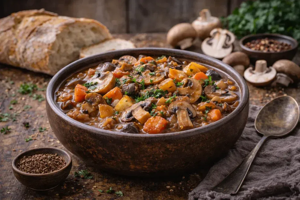 Biljni “Gulaš” od Gljiva – Savršeno Zimsko Jelo Bez Mesa