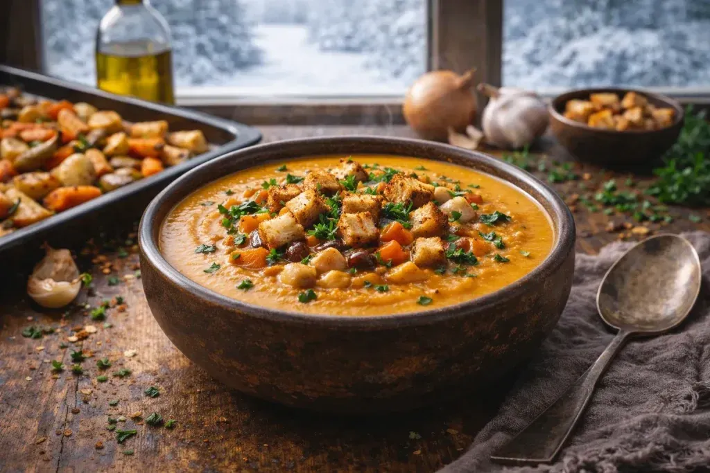Veganska Juha od Pečenog Korijena Povrća: Zimski Klasik u Novoj Verziji
