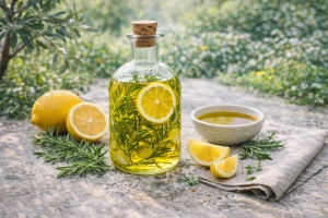 Maslinovo Ulje s Ružmarinom i Limunom – Svježa Mediteranska Aroma za Salate, Pečeno Povrće i Krumpir iz Pećnice