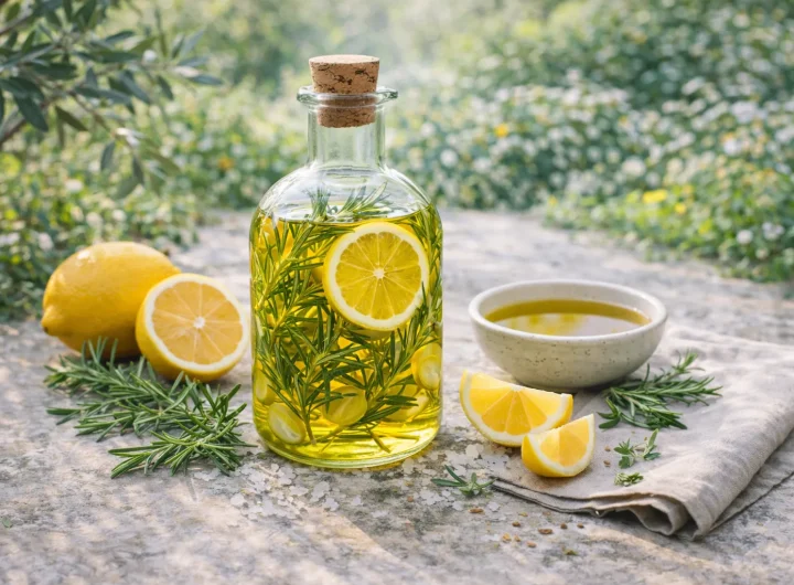 Maslinovo Ulje s Ružmarinom i Limunom – Svježa Mediteranska Aroma za Salate, Pečeno Povrće i Krumpir iz Pećnice