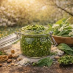 Zeleni Pesto od Medvjeđeg Luka i Orašastih Plodova – Proljetna Divlja Aroma Punog Okusa