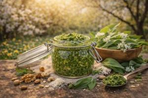 Zeleni Pesto od Medvjeđeg Luka i Orašastih Plodova – Proljetna Divlja Aroma Punog Okusa
