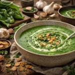 Juha od Mladog Špinata i Češnjaka – Zelena Sezonska Juha Punog Mirisa