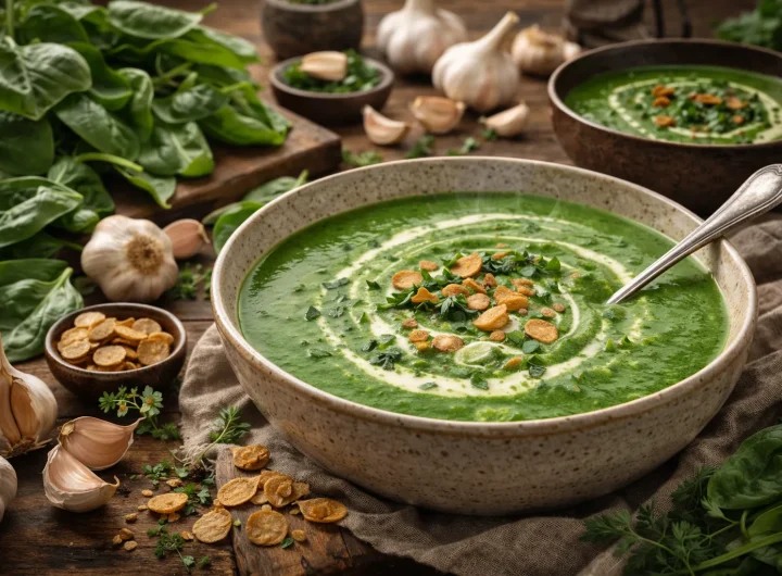 Juha od Mladog Špinata i Češnjaka – Zelena Sezonska Juha Punog Mirisa