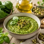 Zeleni Pesto od Špinata i Pistacija – Nježna Kremasta Tekstura s Orašastom Aromom