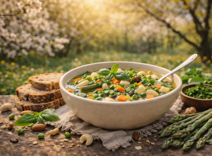 Proljetna Minestrone Juha s Mladim Povrćem i Aromatičnim Biljem