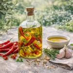Maslinovo Ulje s Ljutim Papričicama i Češnjakom – Snažna Pikantna Aroma za Pizzu, Tjesteninu i Pečeno Povrće
