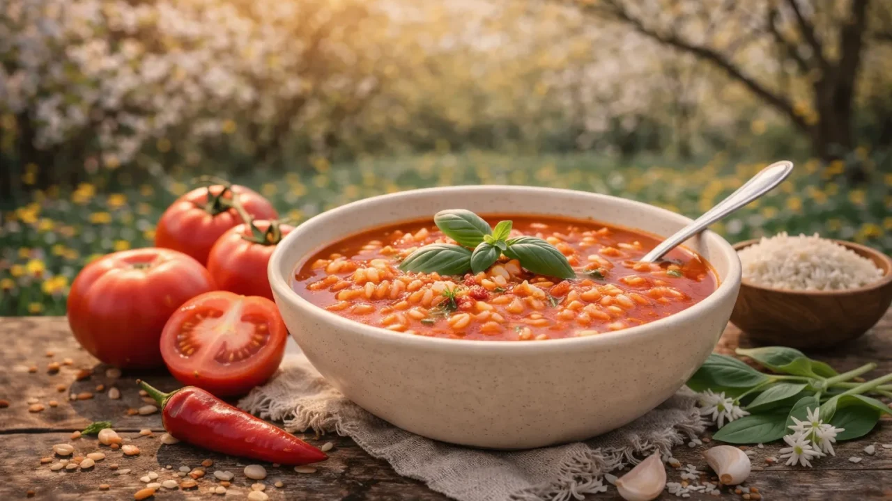 Klasična Juha od Rajčice s Rižom – Jednostavna Domaća Klasika Blagog Okusa za Svaki Dan