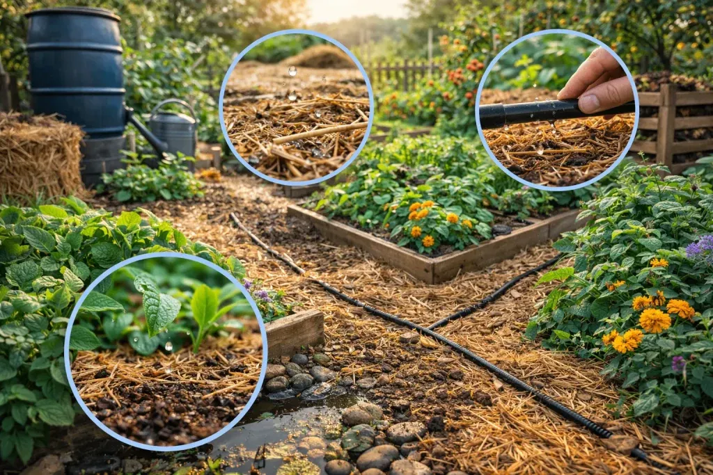 Voda u Organskom Vrtu: Zadržavanje Vlage, Malčiranje i Pametno Navodnjavanje