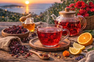 Čaj od Hibiskusa: Osvježavajući Biljni Čaj s Laganim Kiselim Notama