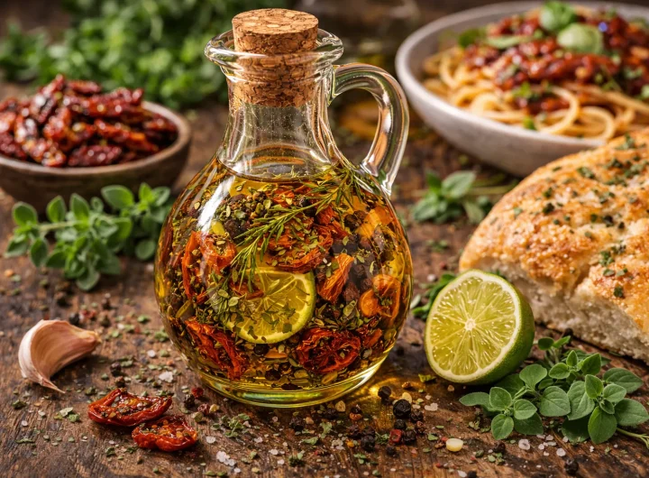 Maslinovo Ulje s Origanom i Sušenom Rajčicom – Mediteranski Klasik za Focacciu i Tjesteninu