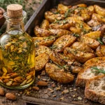 Maslinovo Ulje s Tostiranim Bademima i Ružmarinom – Elegantna Aroma za Pečeni Krumpir i Domaći Kruh