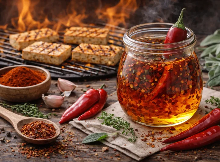 Maslinovo Ulje s Feferonima i Dimljenom Paprikom – Vatrena Dimljena Nota za Marinade, Grill i Rustikalna Jela