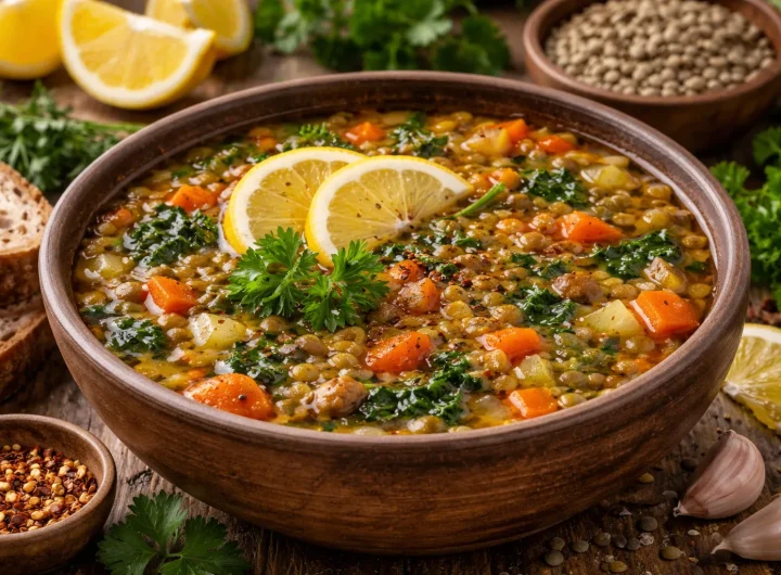 Juha od Leće i Povrća s Laganim Citrusnim Dodirom