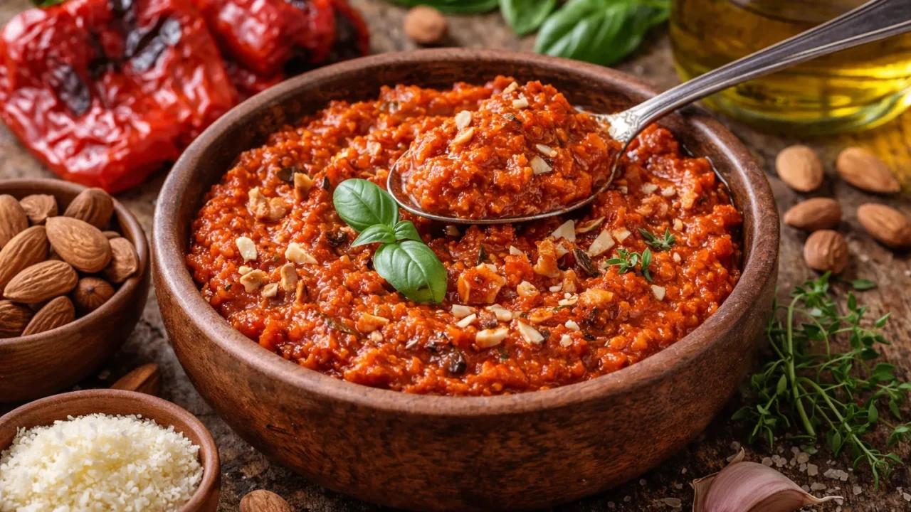 Crveni Pesto od Pečene Paprike i Badema – Blago Dimljena Gurmanska Kombinacija