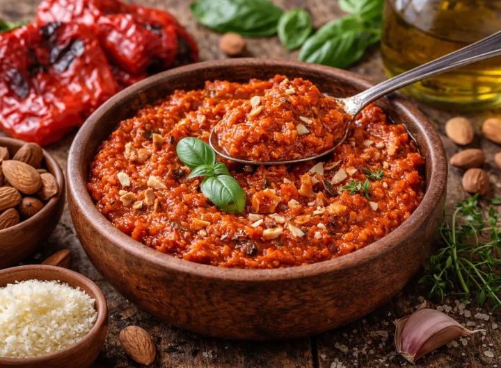 Crveni Pesto od Pečene Paprike i Badema – Blago Dimljena Gurmanska Kombinacija