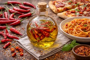 Maslinovo Ulje s Ljutim Papričicama – Čista Pikantna Snaga za Pizzu, Tjesteninu i Pečeno Povrće