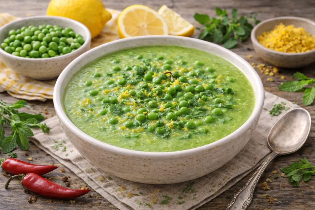 Osvježavajuća Juha od Graška i Limunove Korice