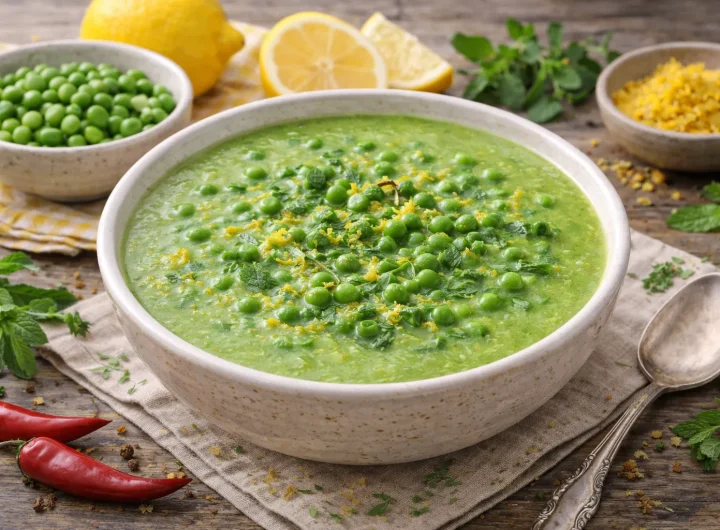 Osvježavajuća Juha od Graška i Limunove Korice