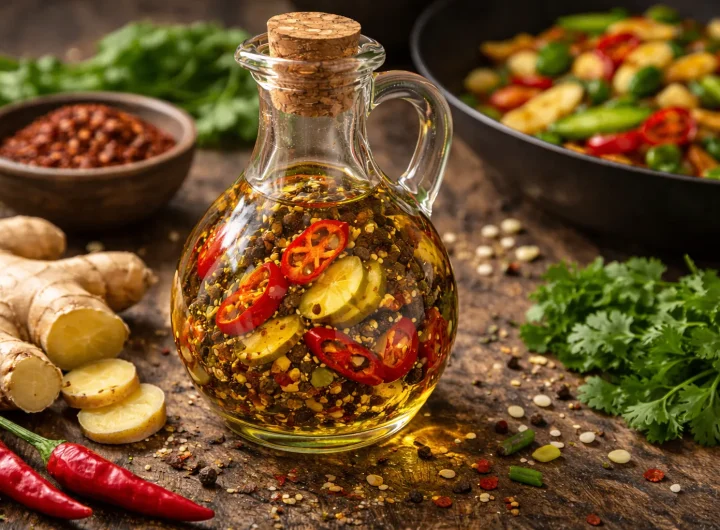 Maslinovo Ulje s Đumbirom i Čilijem – Egzotična Toplina za Wok Povrće i Azijska Jela