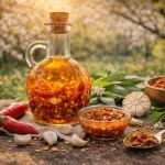 Maslinovo Ulje s Fermentiranim Čilijem i Češnjakom – Duboka Zaokružena Pikantnost s Prirodnom Umami Notom