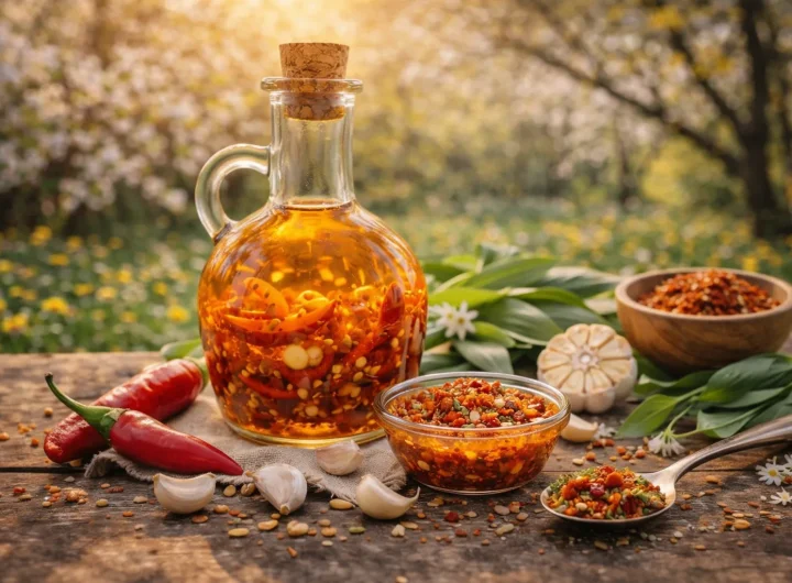 Maslinovo Ulje s Fermentiranim Čilijem i Češnjakom – Duboka Zaokružena Pikantnost s Prirodnom Umami Notom