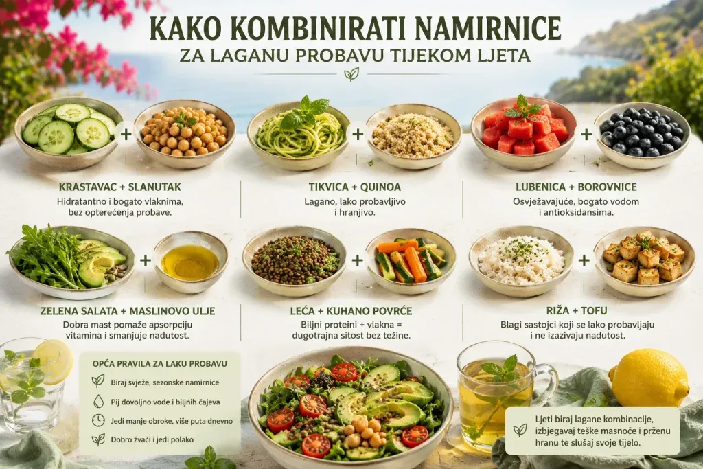 Kako Kombinirati Namirnice za Laganu Probavu Tijekom Ljeta