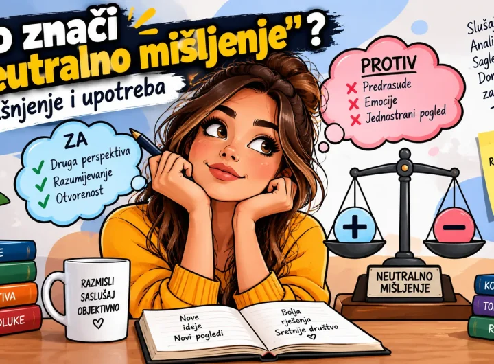 nacrtana žena i neutralno razmišljanje