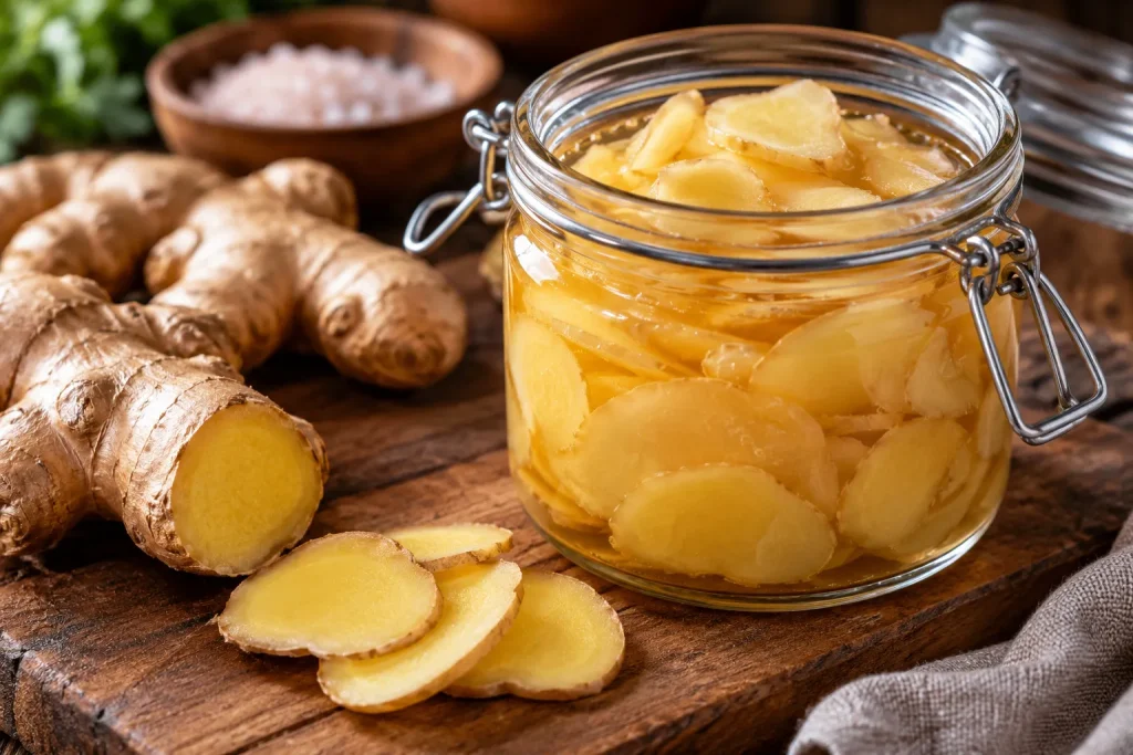 fermentirani đumbir u staklenci