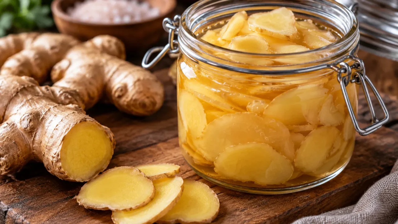 fermentirani đumbir u staklenci
